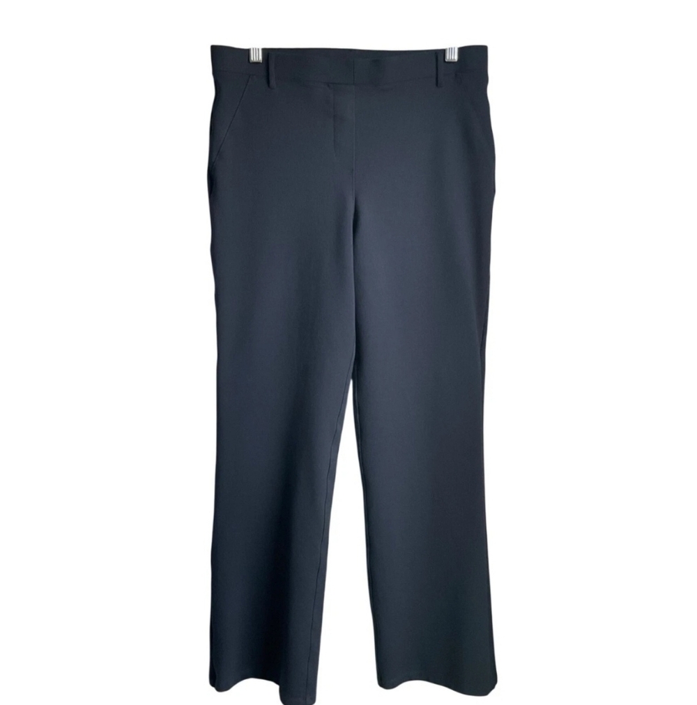 Quince Large P Ponte Pull On Pants Navy Straight-Leg Trousers Ultra Stretch